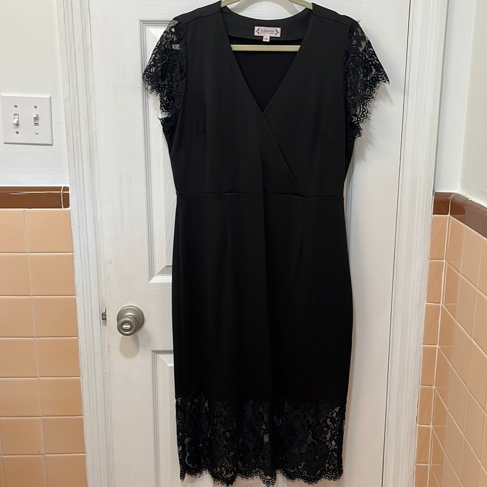 Black lace cocktail dress size 12